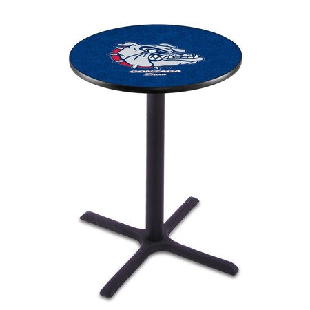 42 Blk Wrinkle Gonzaga Pub Table,36 Dia. Top